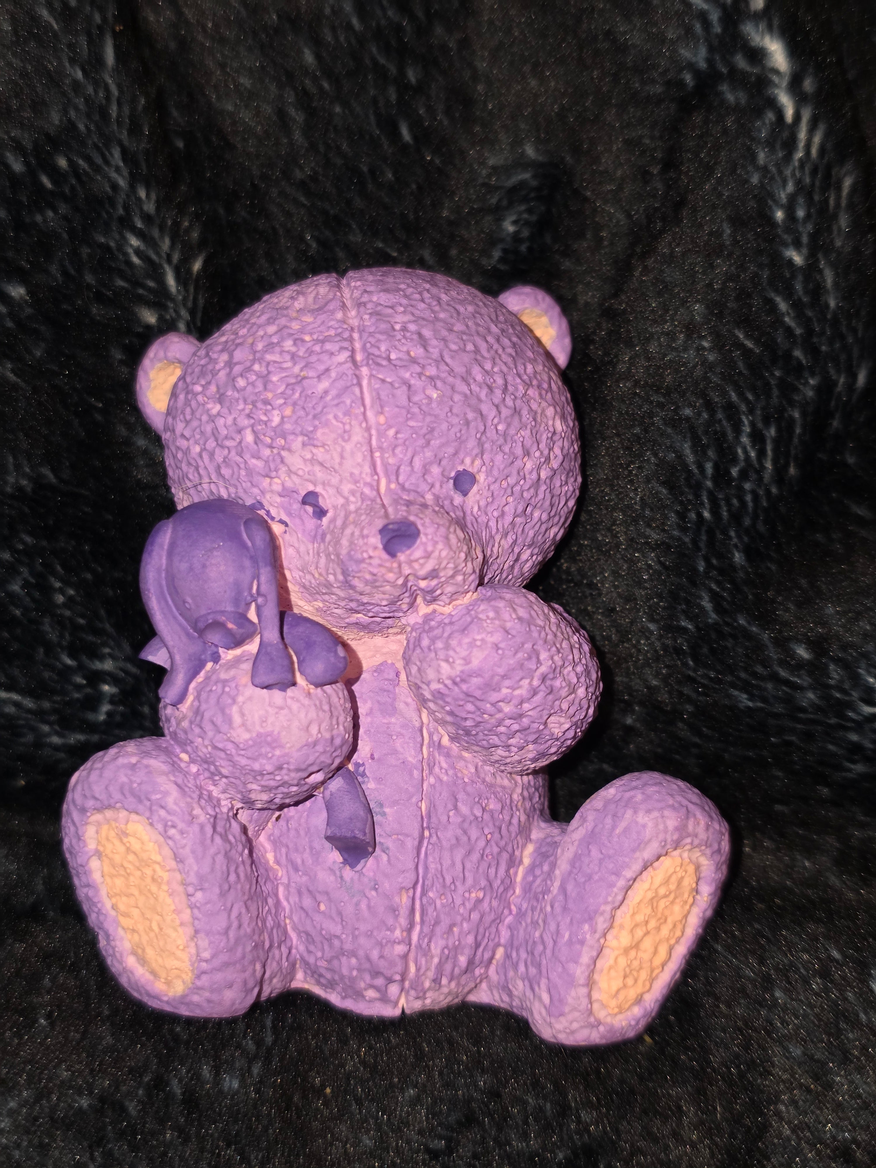 Purple teddy ornament
