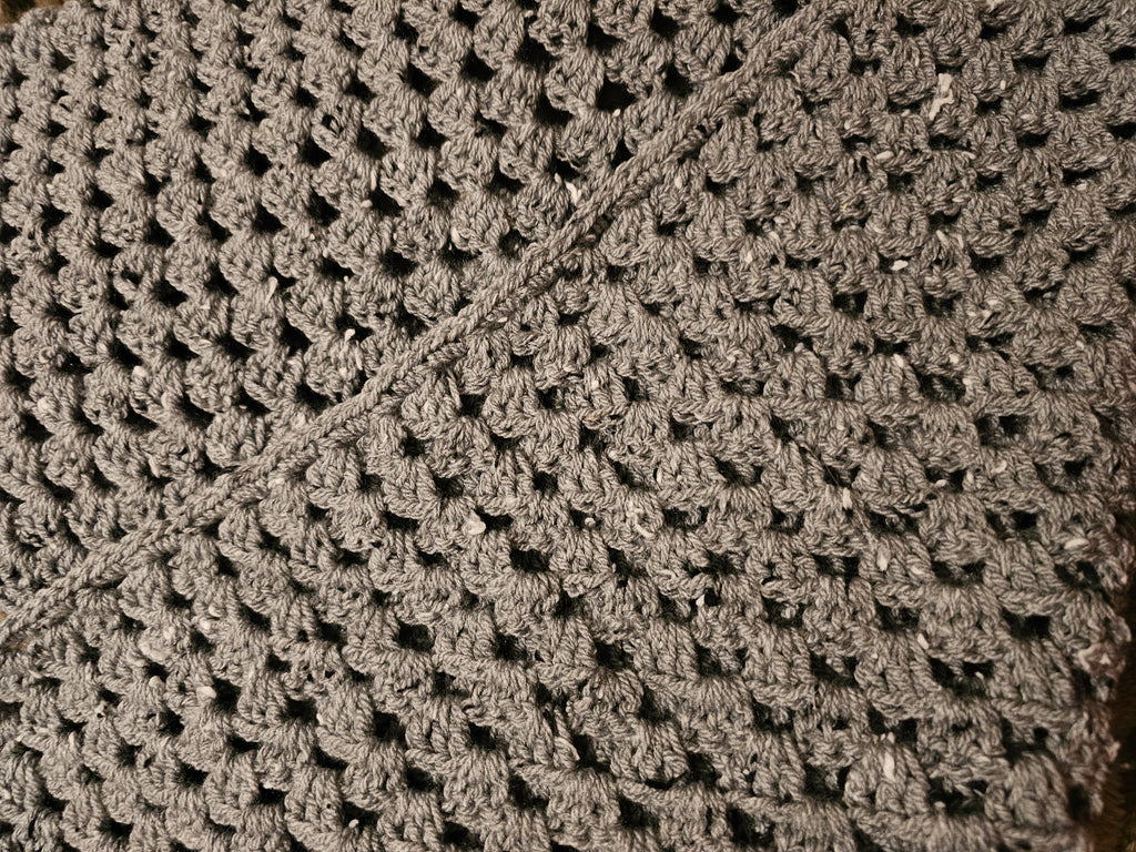 Grey hand made shawl