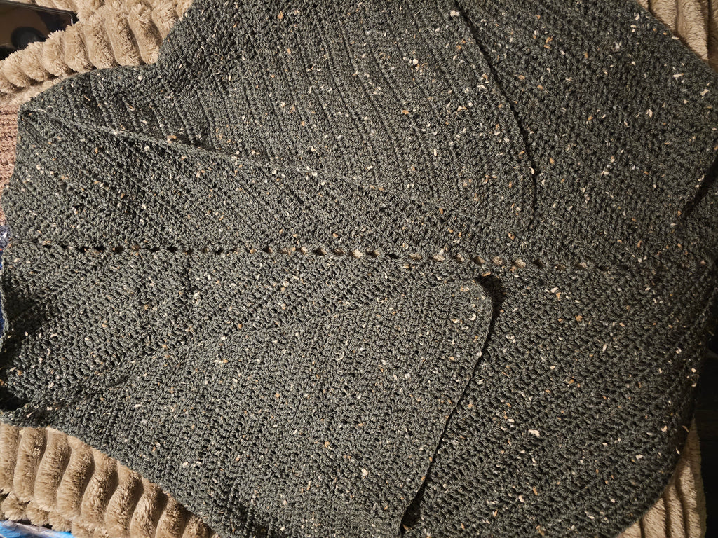Grey speckled hand made shawl