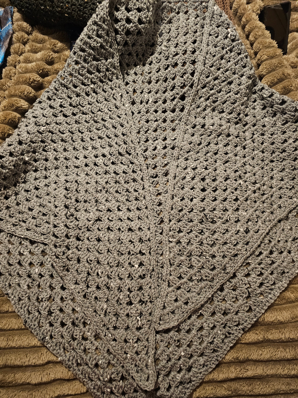 Grey hand made shawl